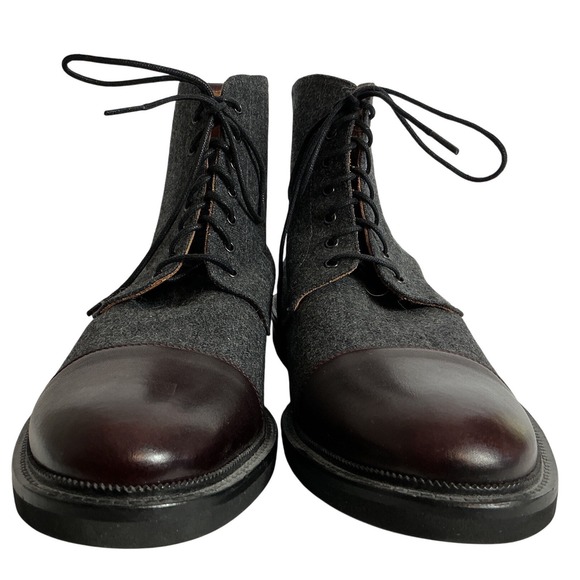 TAFT Jack EU 46 US 12 - 13 Gray Oxblood Cap Toe Handmade Boots Quiet Luxury main image 5